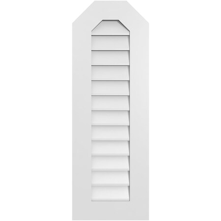 Ekena Millwork Octagonal Top Surface Mount PVC Gable Vent w/ 3-1/2"W x 1"P Standard Frame, 14"W x 40"H GVPOT14X4001SN